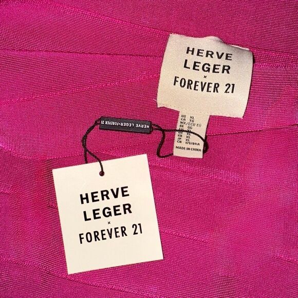 **SOLD** Hervé Léger x Forever 21 Ltd Ed Sexy Fitted Pink Bandage Mini Skirt XL - Picture 4 of 12
